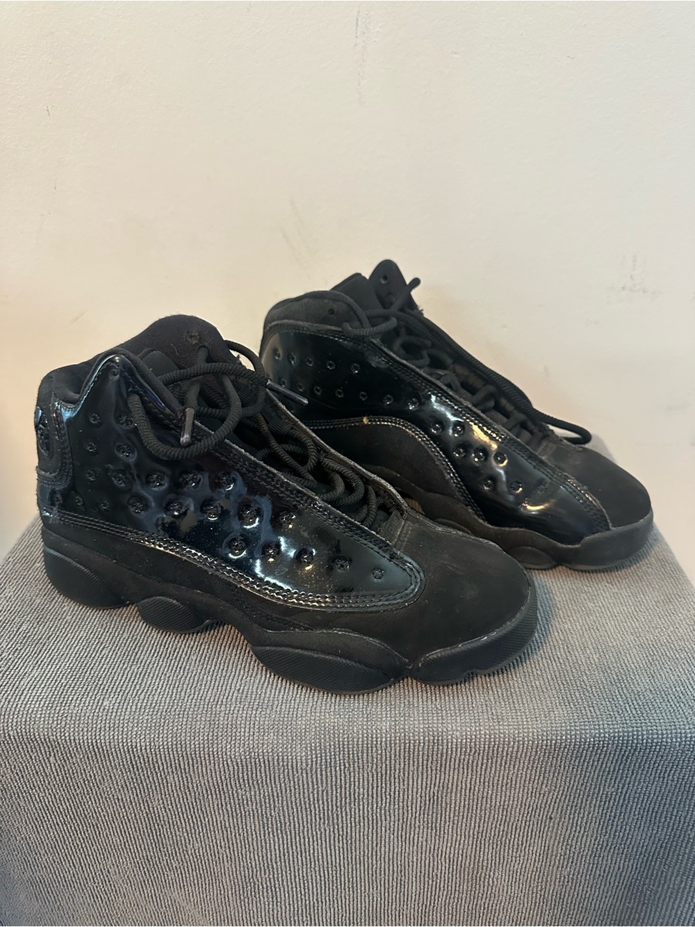 Jordan Kids Black High-Top Sneakers with Gloss Accents